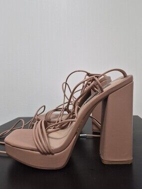 Steve Madden Blush Lace-Up Platform Block Heels